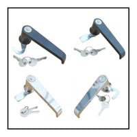 Image 1 of Lever Handle for Enclosure, Cabinet Quarter Turn 1/4 in Black or Chrome