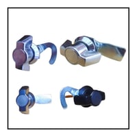 Image 1 of Compartment Cupboard Catch Latch Quarter Turn 1/4 Non Locking Black or Chrome