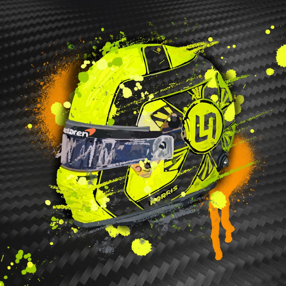 Image of LANDO NORRIS HELMET 2023 WALL ART