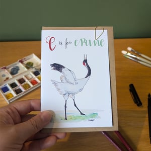 Image of C is for Crane greeting card