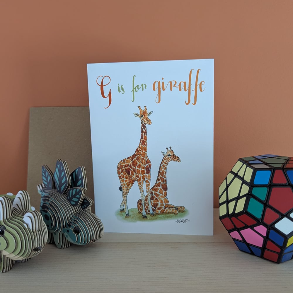 Image of G is for Giraffe greeting card
