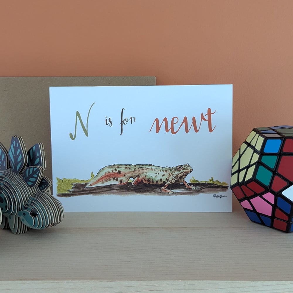 Image of N is for Newt greeting card