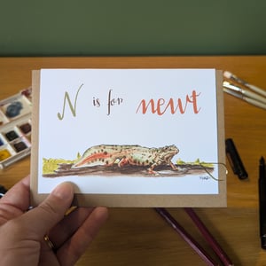 Image of N is for Newt greeting card