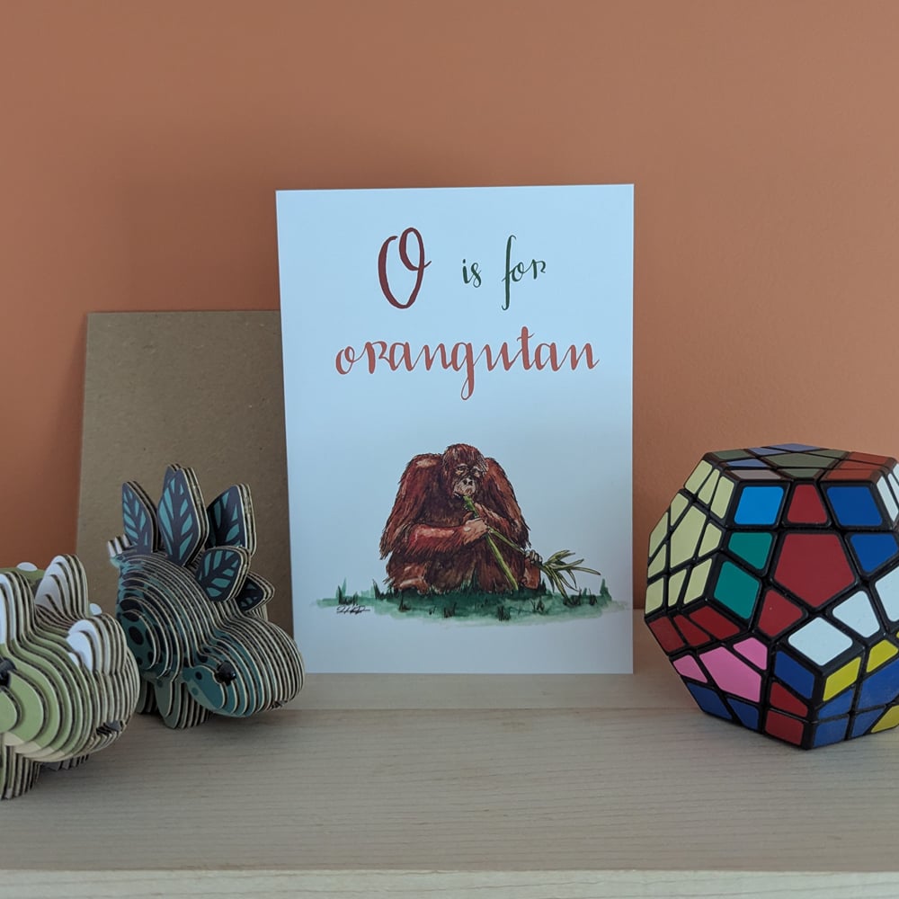 Image of O is for Orangutan greeting card
