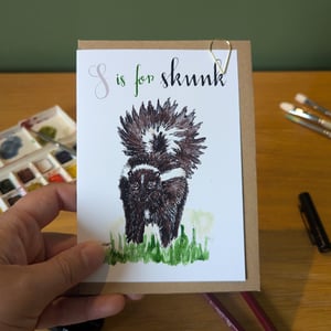 Image of S is for Skunk greeting card