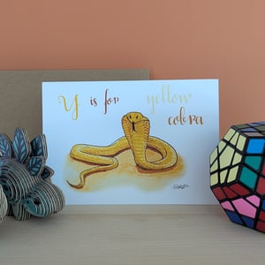 Image of Y is for Yellow Cobra greeting card
