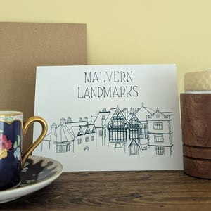 Image of View of the Abbey - Malvern Landmarks greeting card