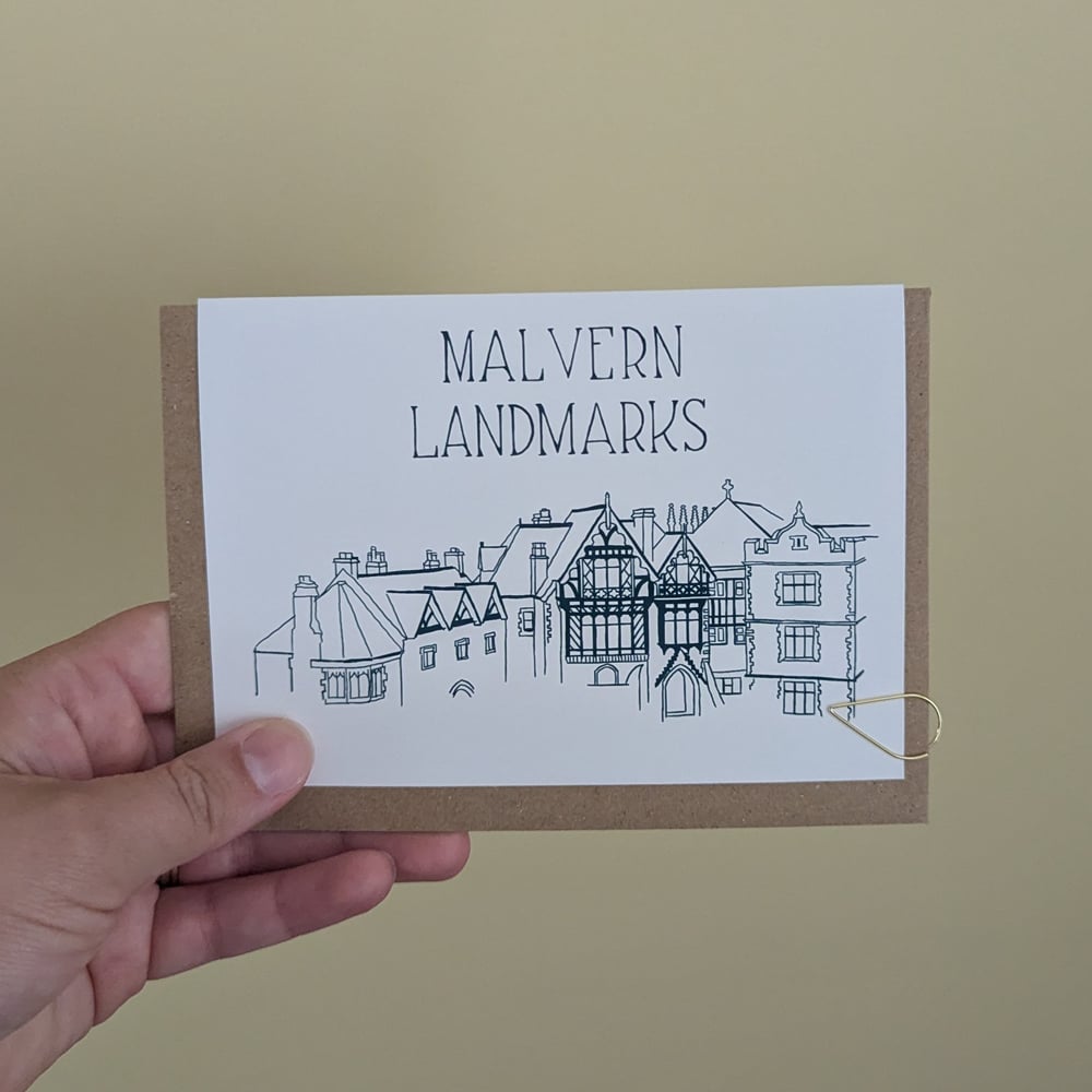 Image of View of the Abbey - Malvern Landmarks greeting card