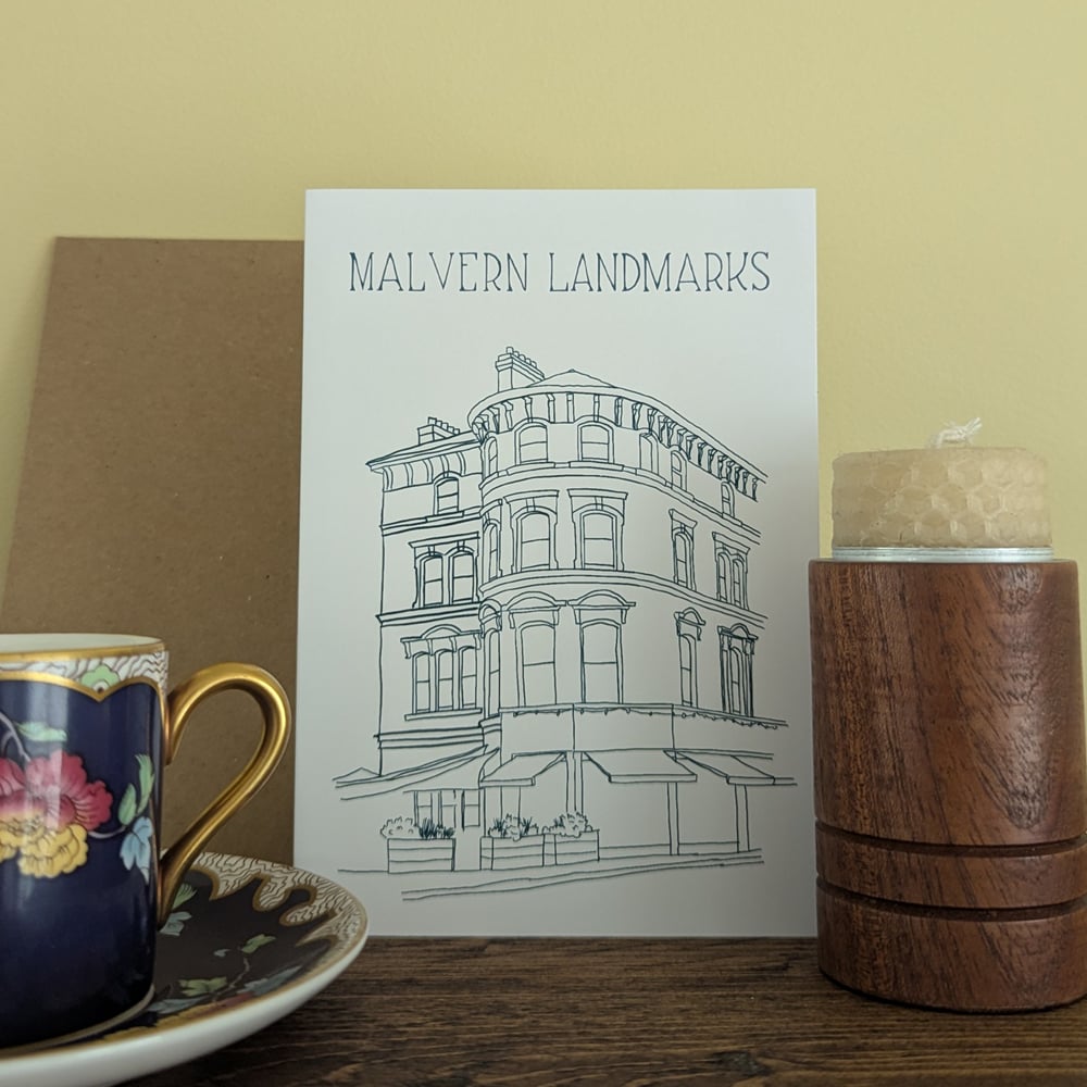 Image of Belle Vue Terrace Building - Malvern Landmarks greeting card