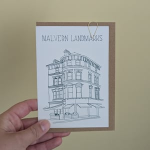 Image of Belle Vue Terrace Building - Malvern Landmarks greeting card