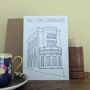 Image of Old Bank Building - Malvern Landmarks greeting card