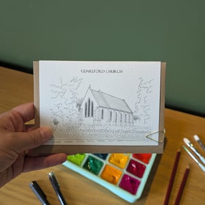 Image of Guarlford Church from the road - greeting card