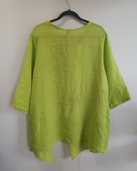 Image 3 of lime green linen collage top