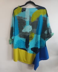 Image 4 of turquoise linen collage tunic
