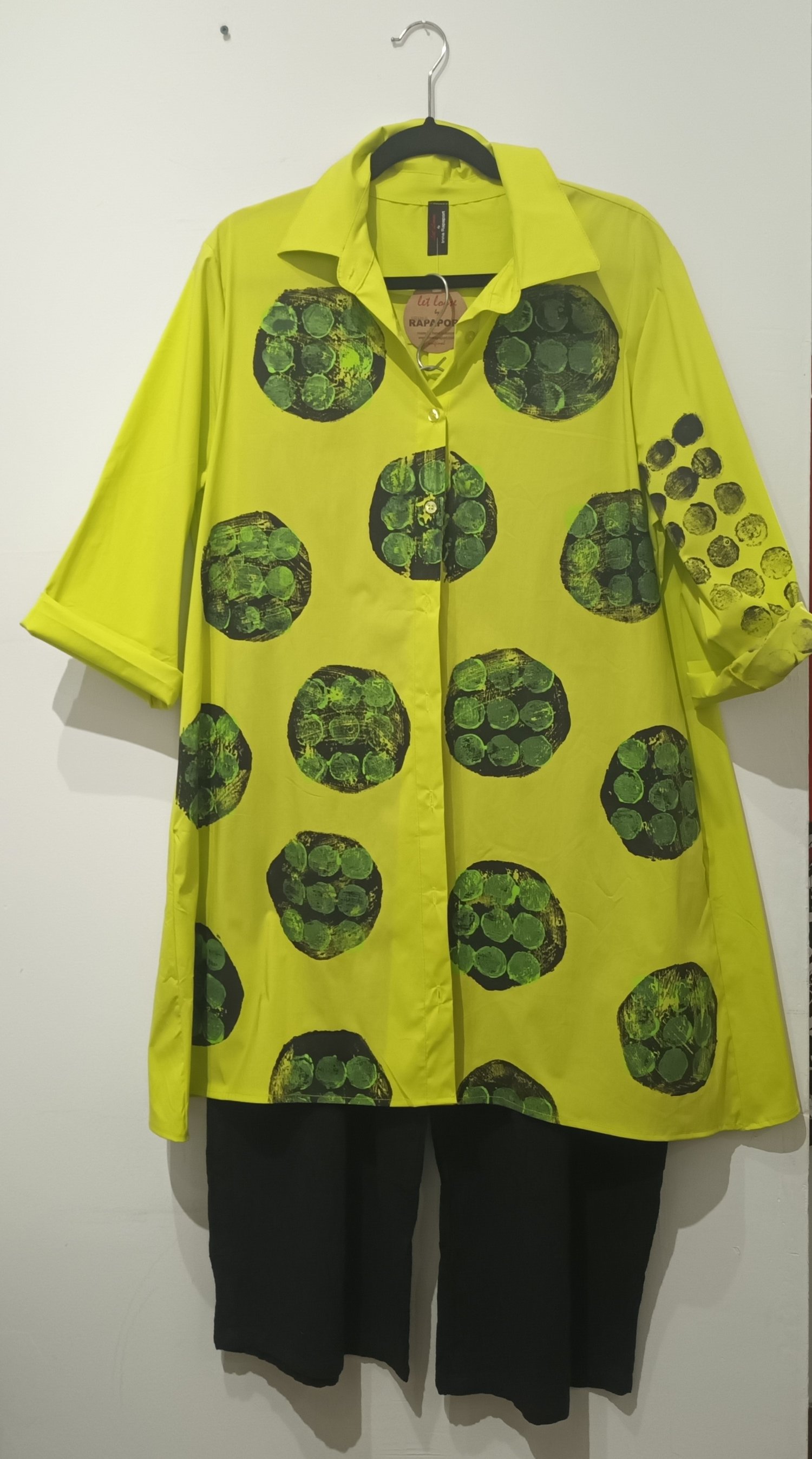 Image of lime green painted shirt