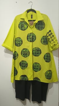 Image 3 of lime green painted shirt