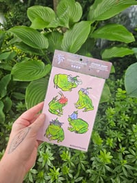 Image 1 of Flower Frogs Sticker Sheet