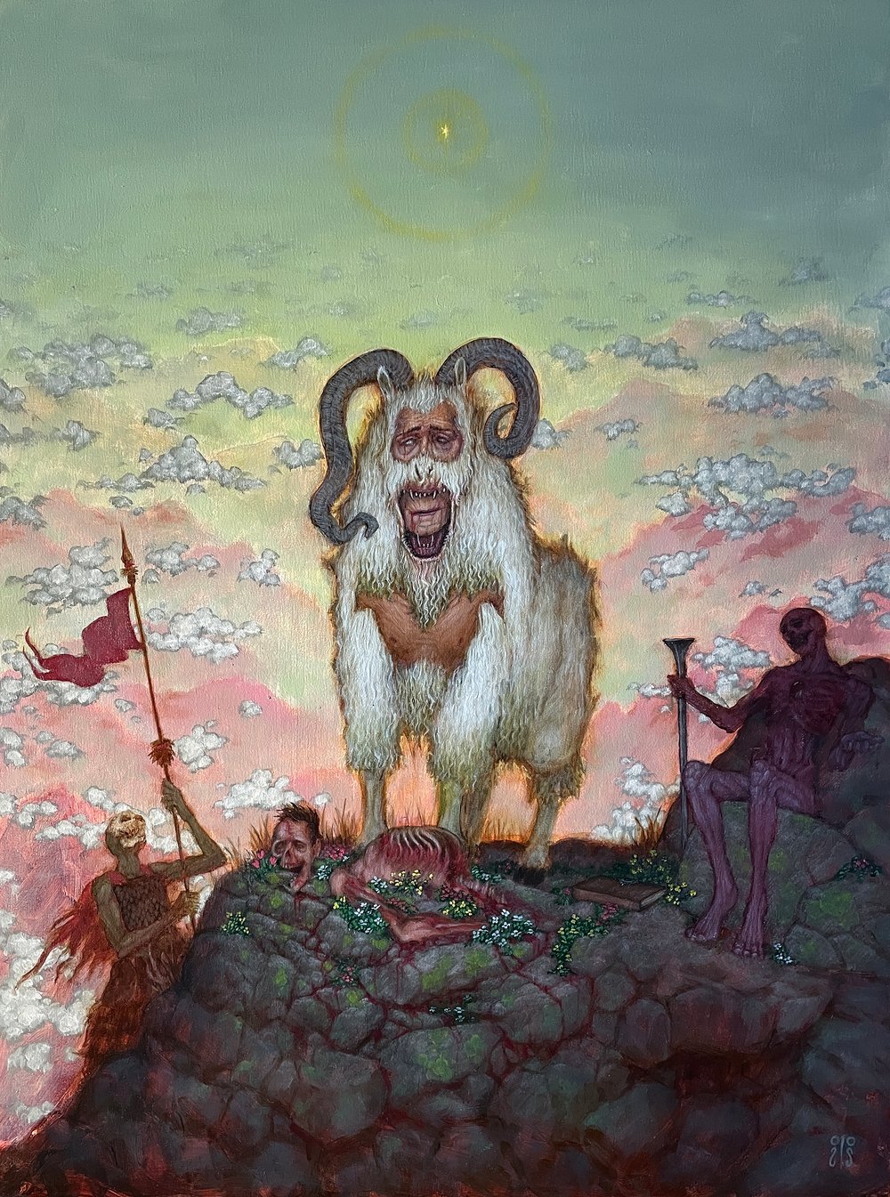 “Capra Sathanas” original 18x24” oil painting on acm panel