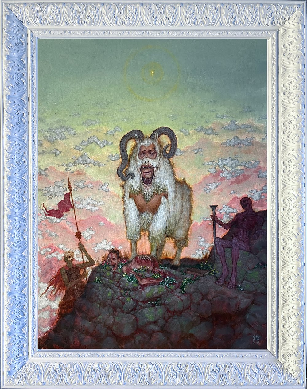 “Capra Sathanas” original 18x24” oil painting on acm panel