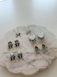 Image 2 of Moonlight Butterfly Necklace (Silver) (Choose Your Color)