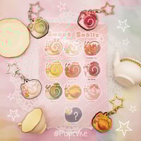 Image 1 of Sweet Snails Lucky Grab Wooden Keychains