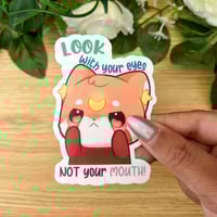 Image 2 of Look with your Eyes not your Mouth Sticker