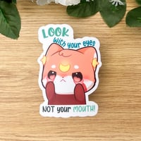 Image 1 of Look with your Eyes not your Mouth Sticker