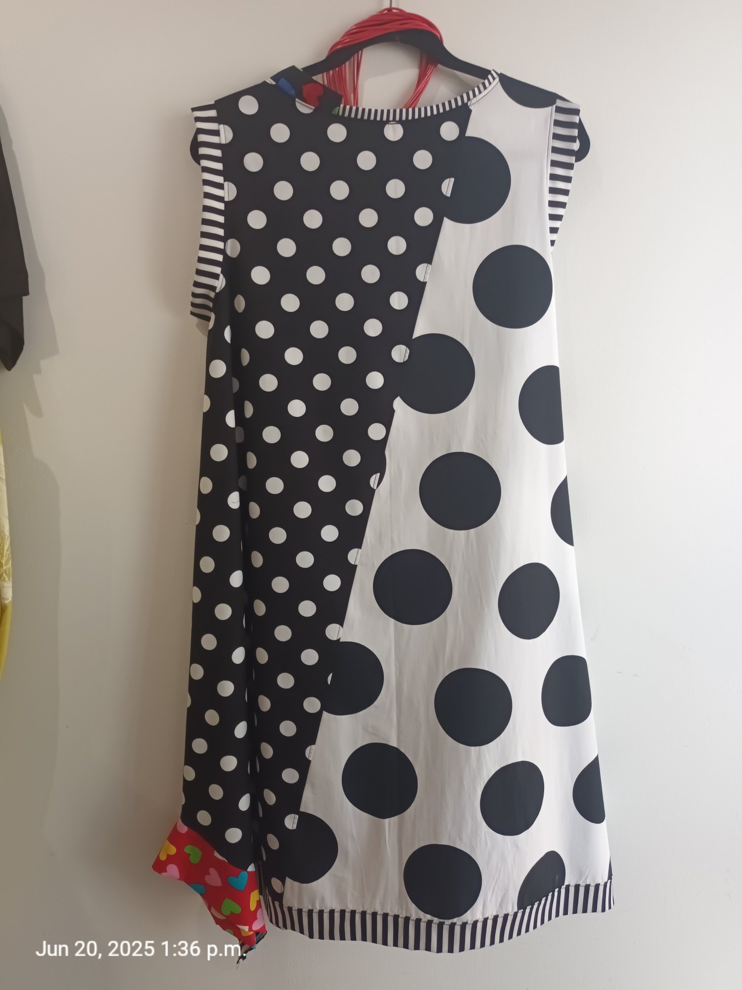 Image of black and white polkadot dress