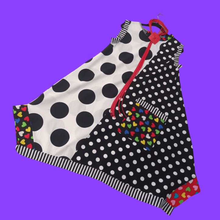 Image of black and white polkadot dress