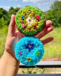 Image 2 of Kiwi Blueberry Tufted Compact Mirror