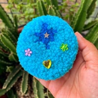 Image 3 of Kiwi Blueberry Tufted Compact Mirror