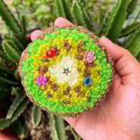 Image 1 of Kiwi Blueberry Tufted Compact Mirror