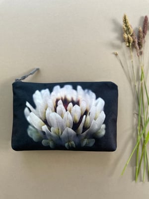 Image of Clover flower, wash bag, make-up, travel zipper pouch