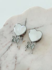 Moonlight Butterfly Heart Plugs (Silver)