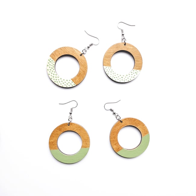 Sage Mini Wood Hoops 
