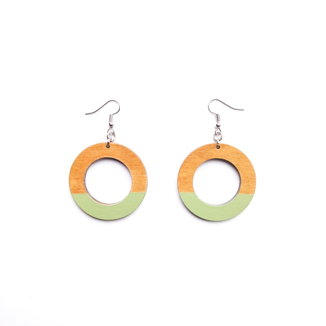 Sage Mini Wood Hoops 