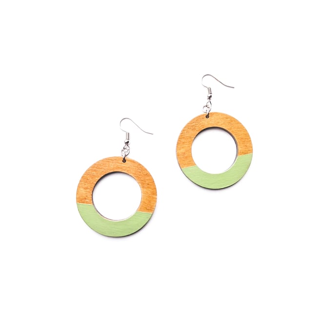 Sage Mini Wood Hoops 