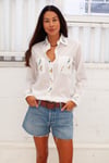 Machine Embroidered Shirt White