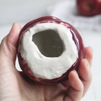 Image 12 of Small Red Ceramic Cat, Handcrafted Cat Sculpture, Indoor Outdoor, Made in USA