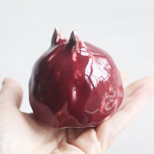 Image of Small Red Ceramic Cat, Handcrafted Cat Sculpture, Indoor Outdoor, Made in USA