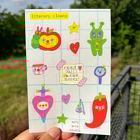 Literary Clowns Sticker Sheet
