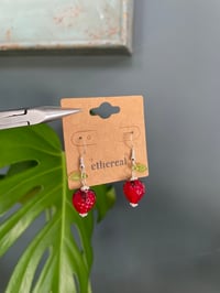 Image 2 of Silver Statement Strawberry Earrings