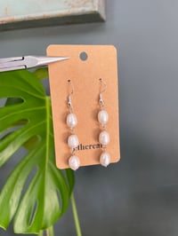 Image 1 of Triple Faux Pearl Earrings