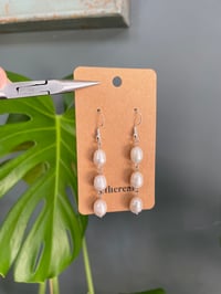 Image 3 of Triple Faux Pearl Earrings