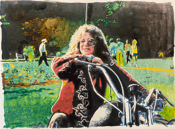 Image of Janis Joplin original watercolor painting