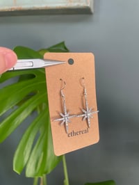 Image 3 of Statement Silver Shooting Star Earrings