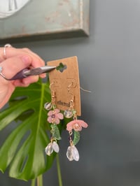 Image 3 of Dangly Flower Garden Earrings