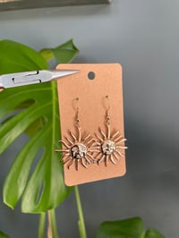Image 1 of Statement Gold Smiling Sun Earrings