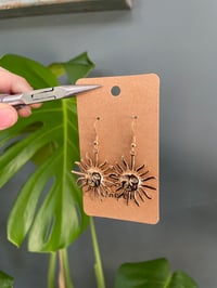 Image 2 of Statement Gold Smiling Sun Earrings
