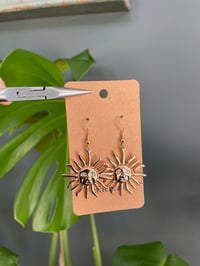 Image 4 of Statement Gold Smiling Sun Earrings